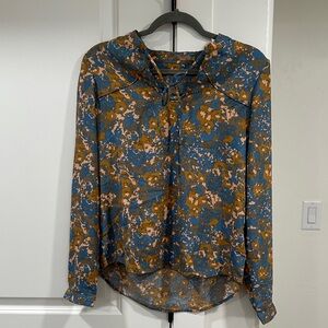 PrAna Floral Print Women's Lightweight Top Blouse Small see measurements